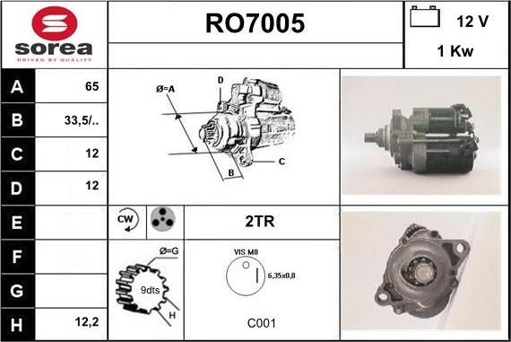 Sera RO7005 - Motorino d'avviamento autozon.pro