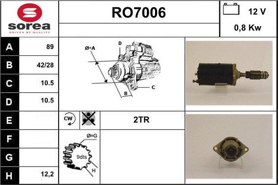 Sera RO7006 - Motorino d'avviamento autozon.pro