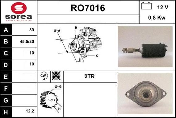 Sera RO7016 - Motorino d'avviamento autozon.pro