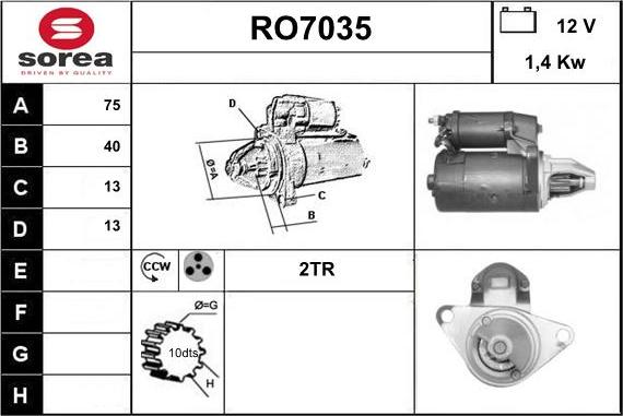 Sera RO7035 - Motorino d'avviamento autozon.pro