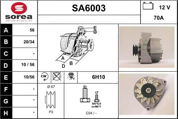 Sera SA6003 - Alternatore autozon.pro