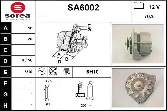 Sera SA6002 - Alternatore autozon.pro