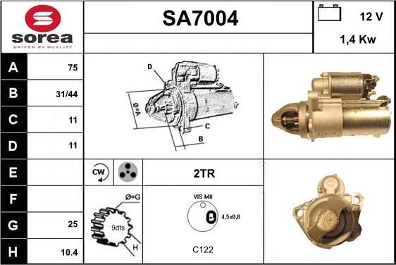 Sera SA7004 - Motorino d'avviamento autozon.pro