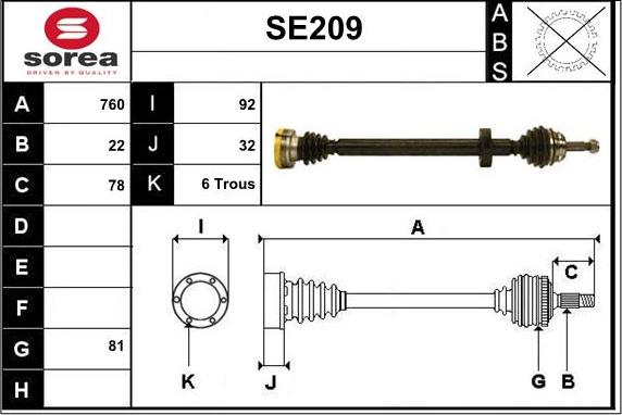 Sera SE209 - Albero motore / Semiasse autozon.pro