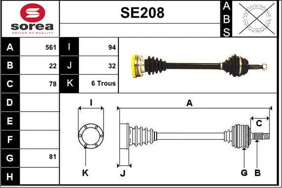 Sera SE208 - Albero motore / Semiasse autozon.pro