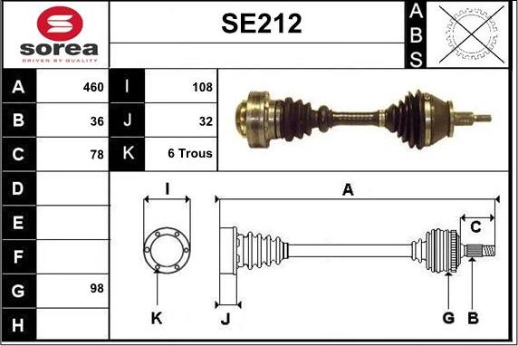 Sera SE212 - Albero motore / Semiasse autozon.pro