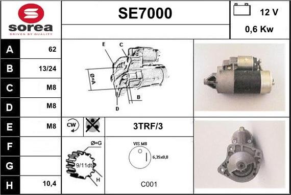 Sera SE7000 - Motorino d'avviamento autozon.pro