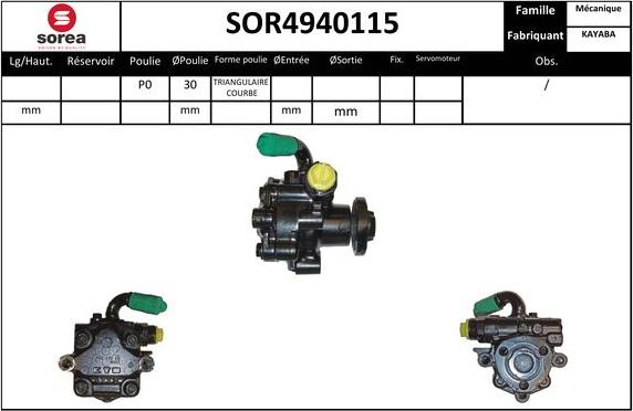 Sera SOR4940115 - Pompa idraulica, Sterzo autozon.pro