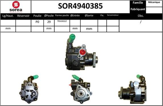 Sera SOR4940385 - Pompa idraulica, Sterzo autozon.pro