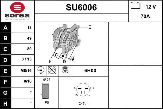 Sera SU6006 - Alternatore autozon.pro