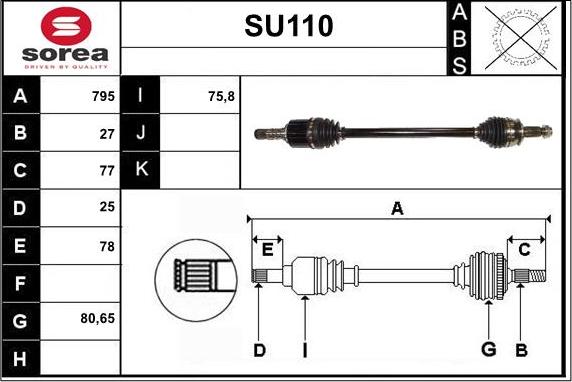 Sera SU110 - Albero motore / Semiasse autozon.pro