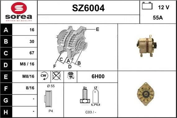 Sera SZ6004 - Alternatore autozon.pro