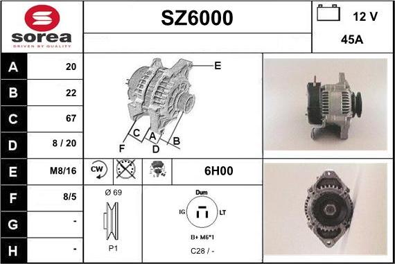 Sera SZ6000 - Alternatore autozon.pro