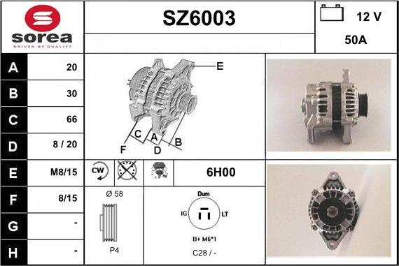 Sera SZ6003 - Alternatore autozon.pro