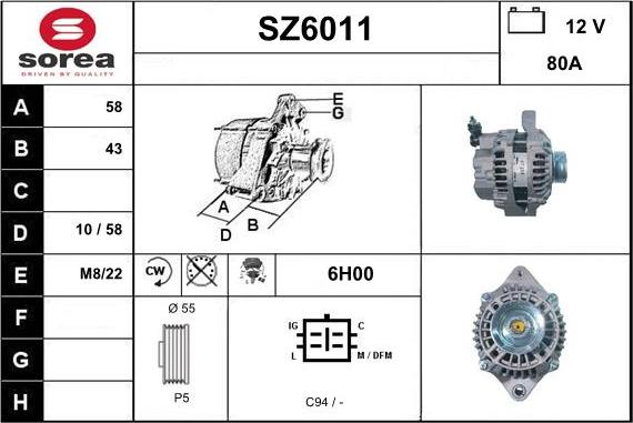 Sera SZ6011 - Alternatore autozon.pro