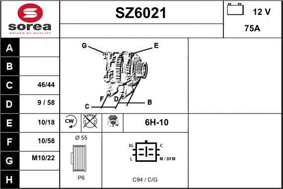 Sera SZ6021 - Alternatore autozon.pro