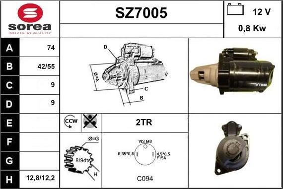 Sera SZ7005 - Motorino d'avviamento autozon.pro