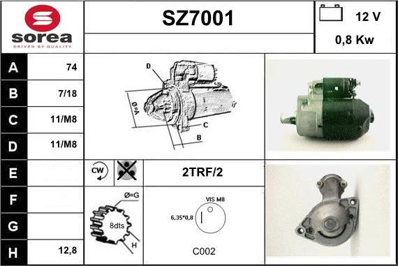 Sera SZ7001 - Motorino d'avviamento autozon.pro