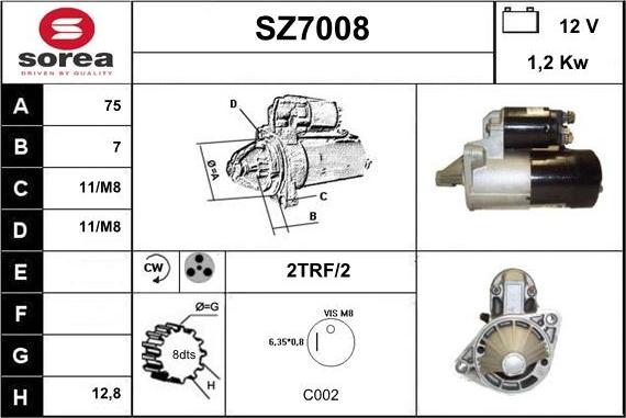 Sera SZ7008 - Motorino d'avviamento autozon.pro