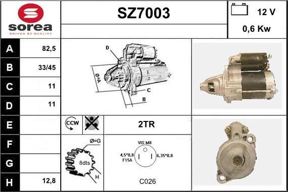 Sera SZ7003 - Motorino d'avviamento autozon.pro