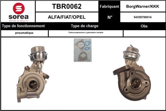 Sera TBR0062 - Turbocompressore, Sovralimentazione autozon.pro