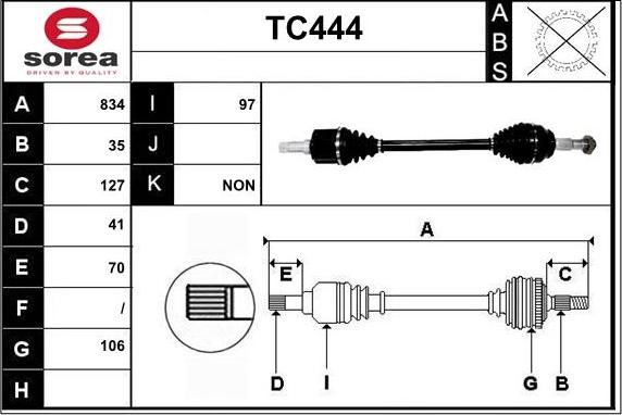 Sera TC444 - Albero motore / Semiasse autozon.pro