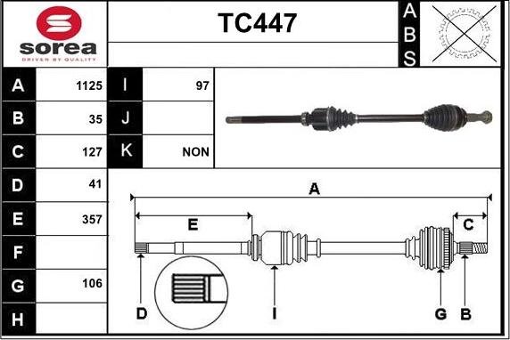 Sera TC447 - Albero motore / Semiasse autozon.pro