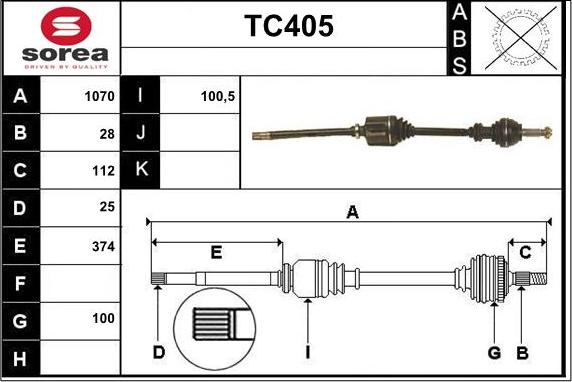 Sera TC405 - Albero motore / Semiasse autozon.pro