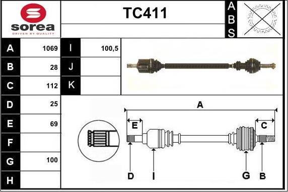 Sera TC411 - Albero motore / Semiasse autozon.pro