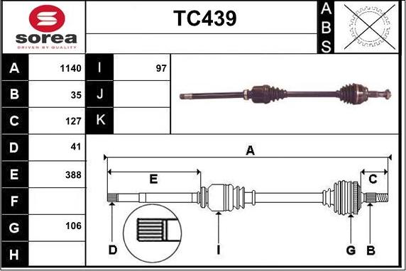 Sera TC439 - Albero motore / Semiasse autozon.pro