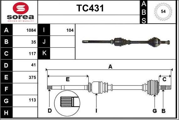 Sera TC431 - Albero motore / Semiasse autozon.pro