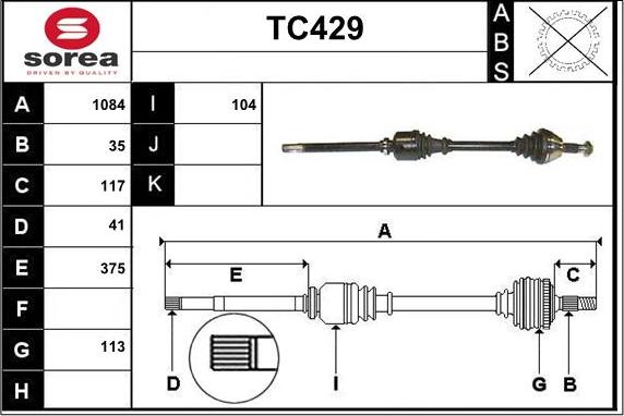 Sera TC429 - Albero motore / Semiasse autozon.pro