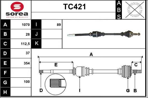 Sera TC421 - Albero motore / Semiasse autozon.pro