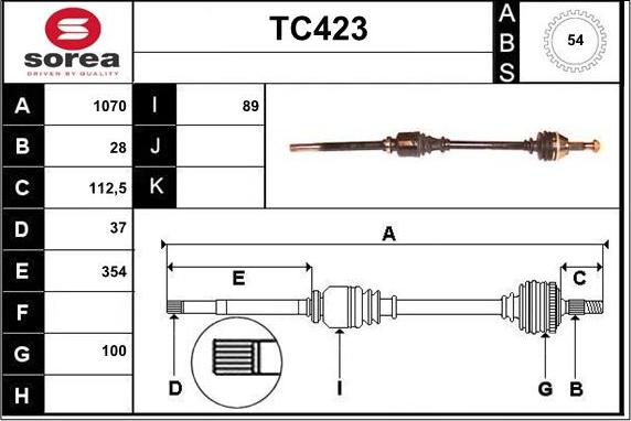 Sera TC423 - Albero motore / Semiasse autozon.pro