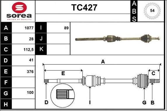 Sera TC427 - Albero motore / Semiasse autozon.pro