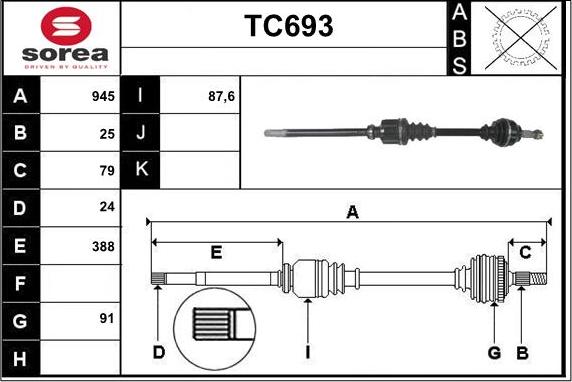 Sera TC693 - Albero motore / Semiasse autozon.pro