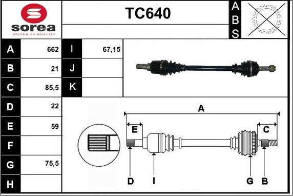 Sera TC640 - Albero motore / Semiasse autozon.pro