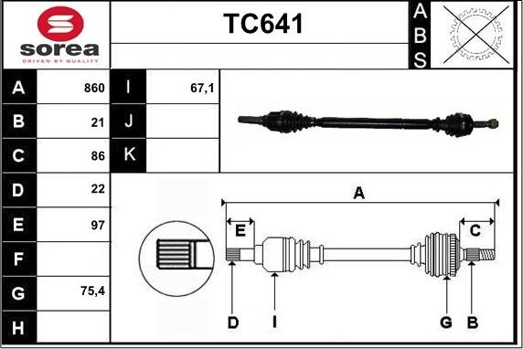 Sera TC641 - Albero motore / Semiasse autozon.pro