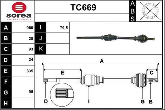 Sera TC669 - Albero motore / Semiasse autozon.pro