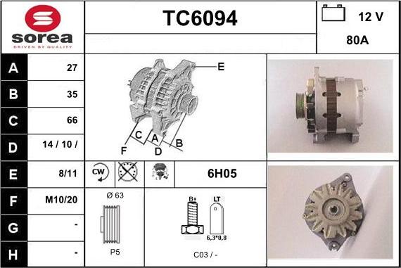 Sera TC6094 - Alternatore autozon.pro