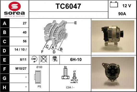 Sera TC6047 - Alternatore autozon.pro