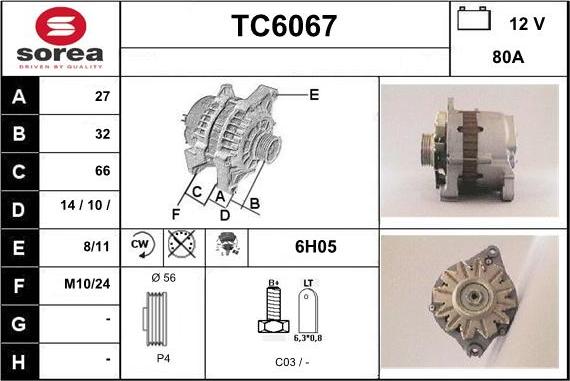 Sera TC6067 - Alternatore autozon.pro