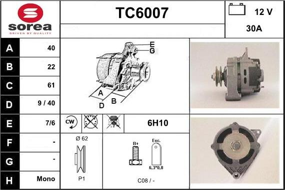 Sera TC6007 - Alternatore autozon.pro