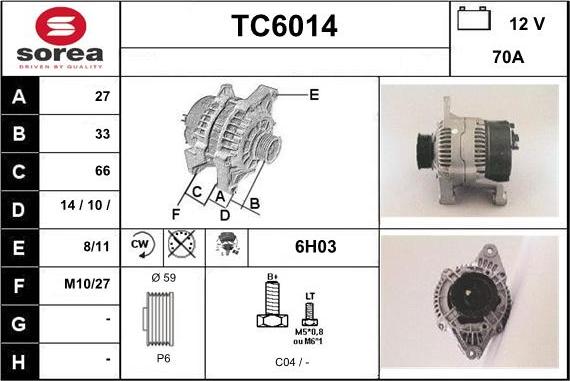 Sera TC6014 - Alternatore autozon.pro