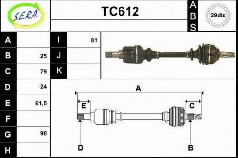 Sera TC612 - Albero motore / Semiasse autozon.pro