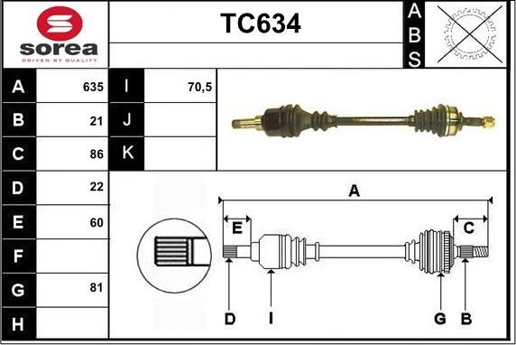 Sera TC634 - Albero motore / Semiasse autozon.pro