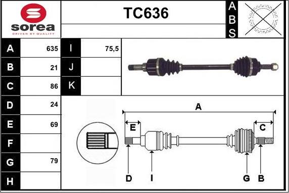 Sera TC636 - Albero motore / Semiasse autozon.pro