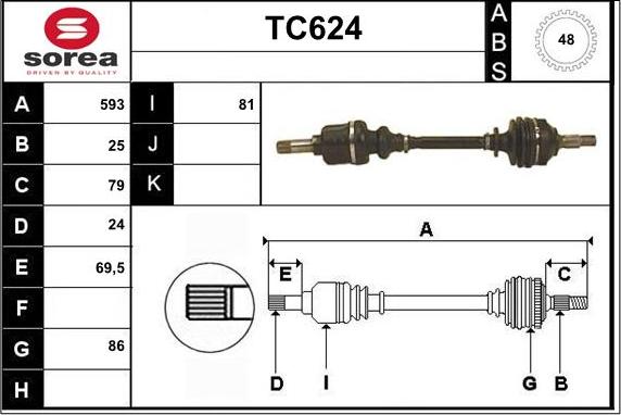 Sera TC624 - Albero motore / Semiasse autozon.pro