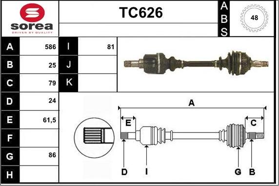 Sera TC626 - Albero motore / Semiasse autozon.pro