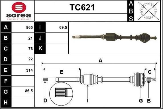 Sera TC621 - Albero motore / Semiasse autozon.pro